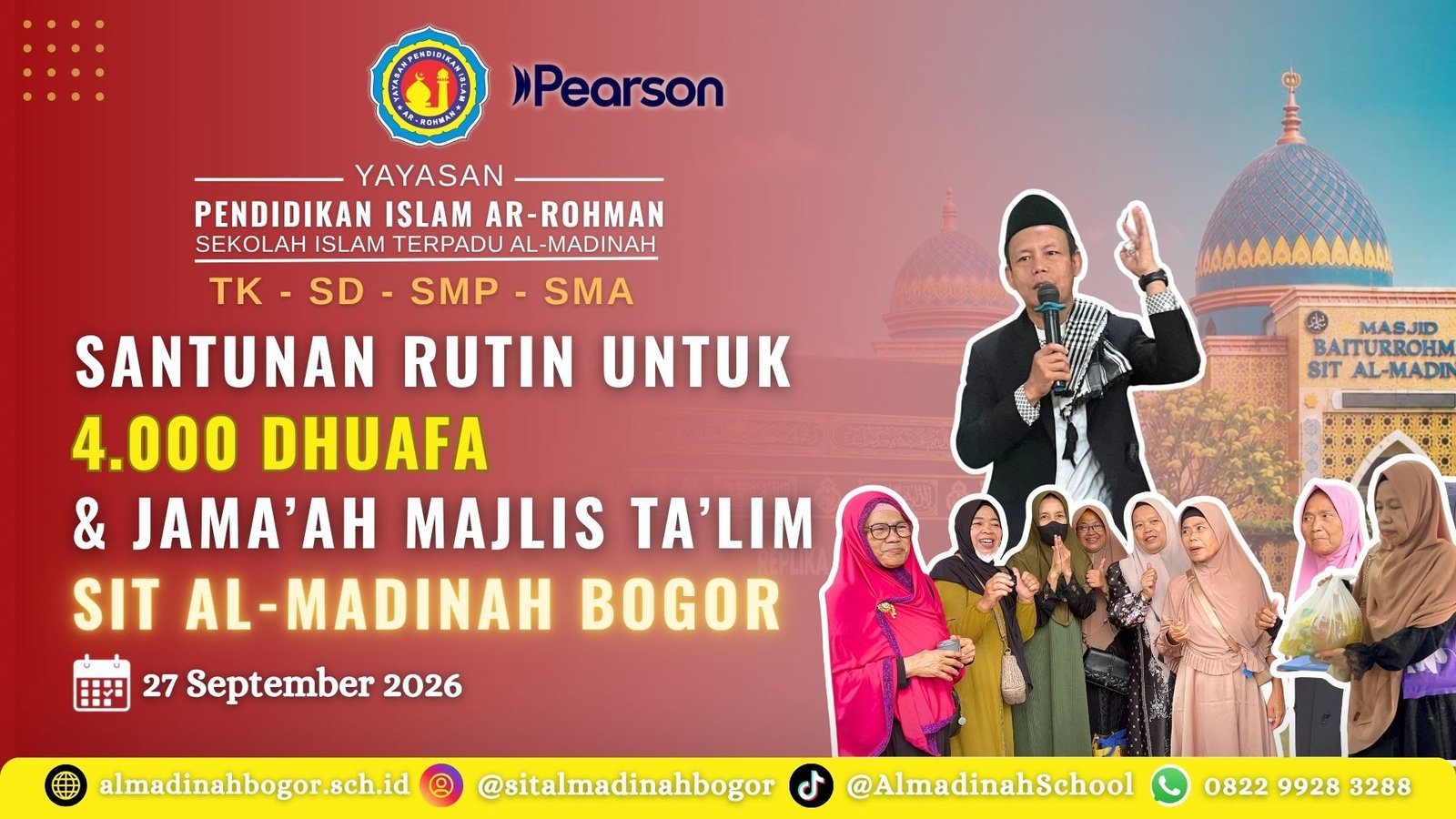 Kegiatan Santunan Rutin untuk 4.000 Dhuafa & Jama’ah Majlis Ta’lim