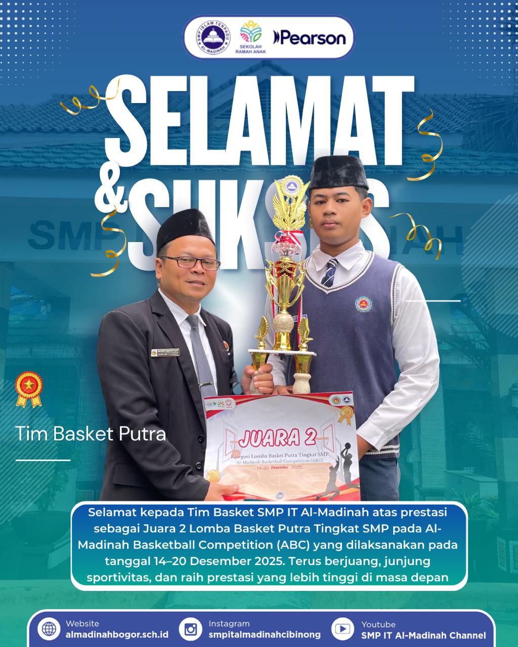 Juara 2 Lomba Basket Putra Tingkat SMP